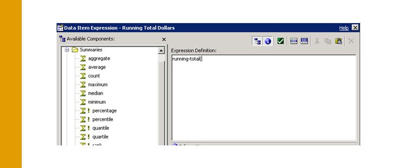 Cognos: Running Totals on multi-dimensional data sources | qmx_admin